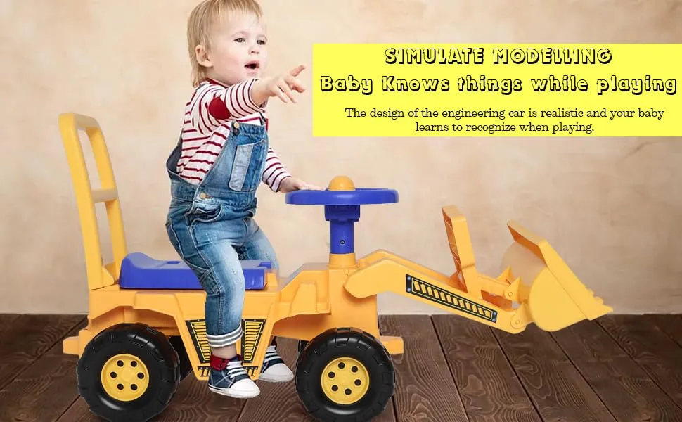 Toyzone Mini Bulldozer-50803 | Baby Car | Kids Car | Toy Car| Push Car| Storage Seat | Swing Car| Ride on Car with Horn