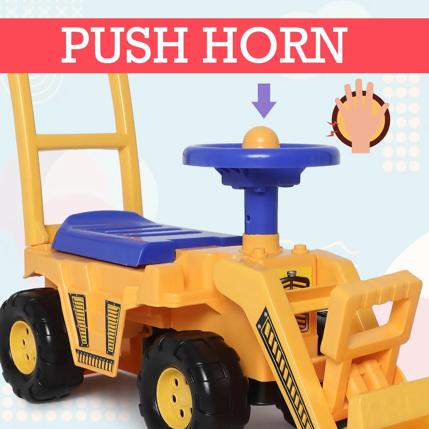 Toyzone Mini Bulldozer-50803 | Baby Car | Kids Car | Toy Car| Push Car| Storage Seat | Swing Car| Ride on Car with Horn