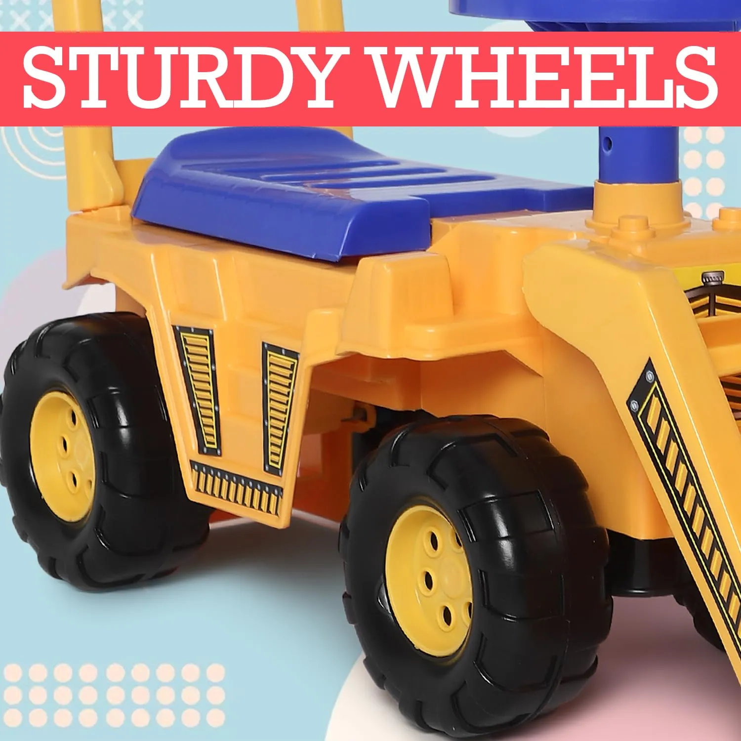 Toyzone Mini Bulldozer-50803 | Baby Car | Kids Car | Toy Car| Push Car| Storage Seat | Swing Car| Ride on Car with Horn