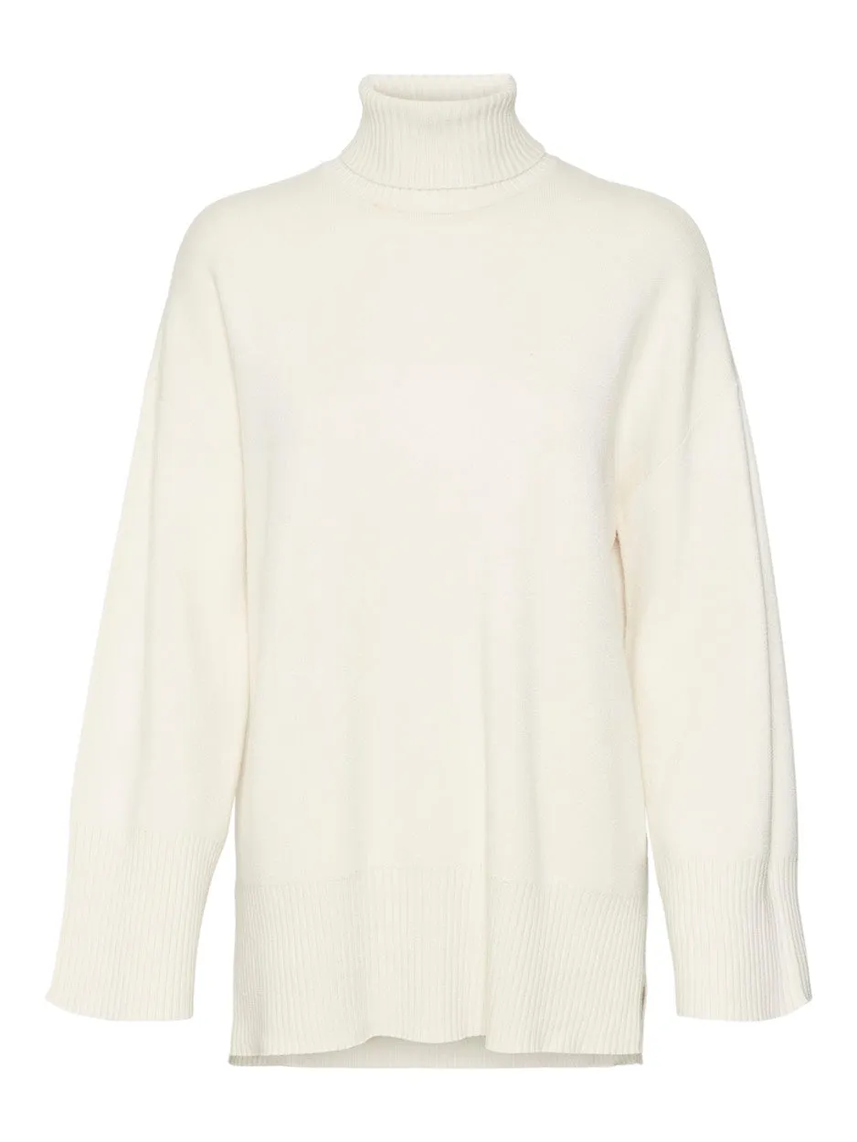 Vmgoldneedle Wide Ls Long Rollneck - Beige